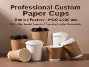 Kraft and White Custom Paper Cups