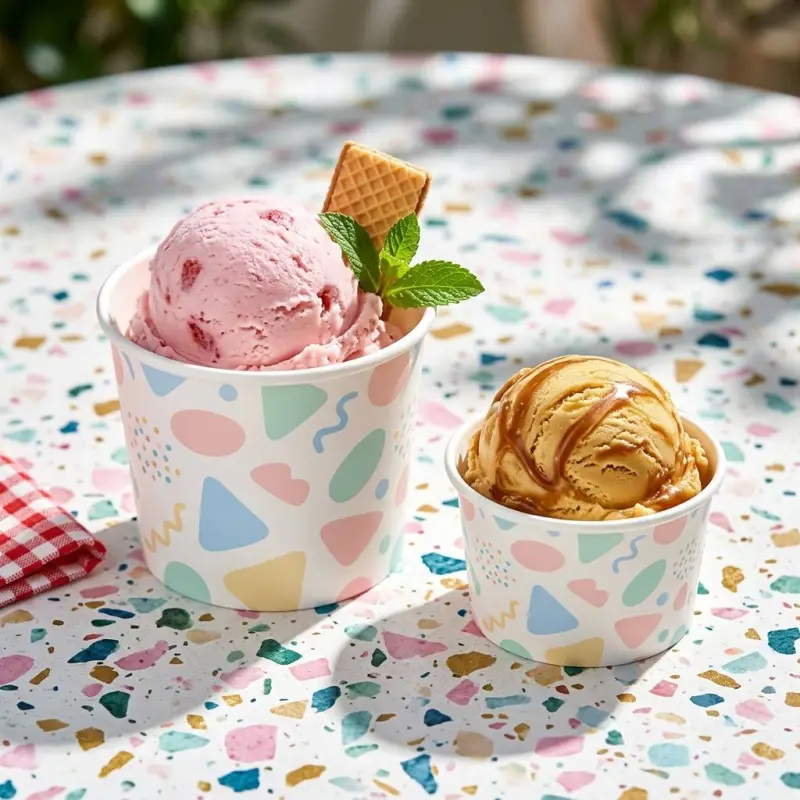 Colorful Printed Ice Cream Paper Cups