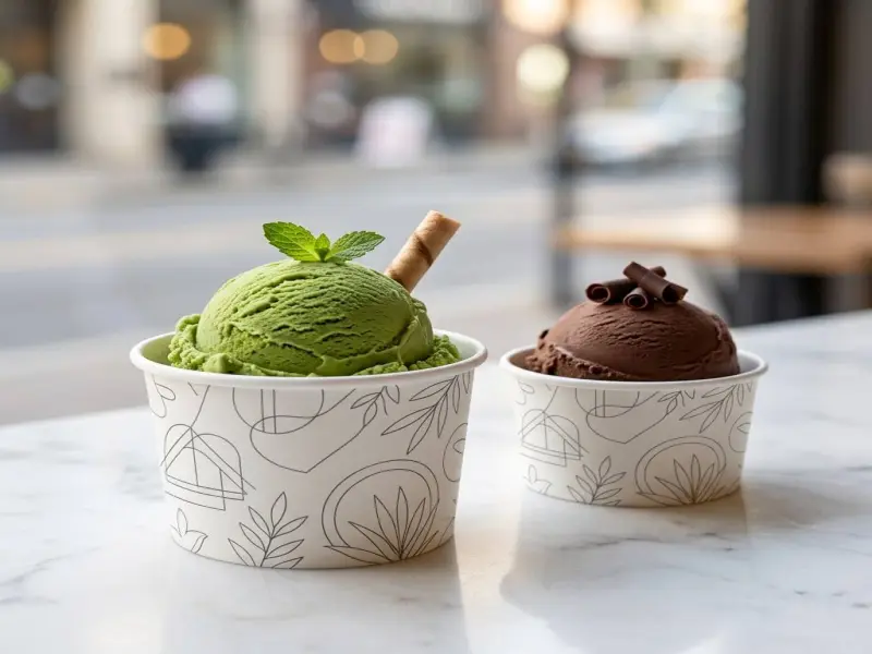 Minimalist Custom Ice Cream Paper Cups