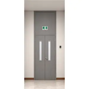 Steel double-leaf fire door