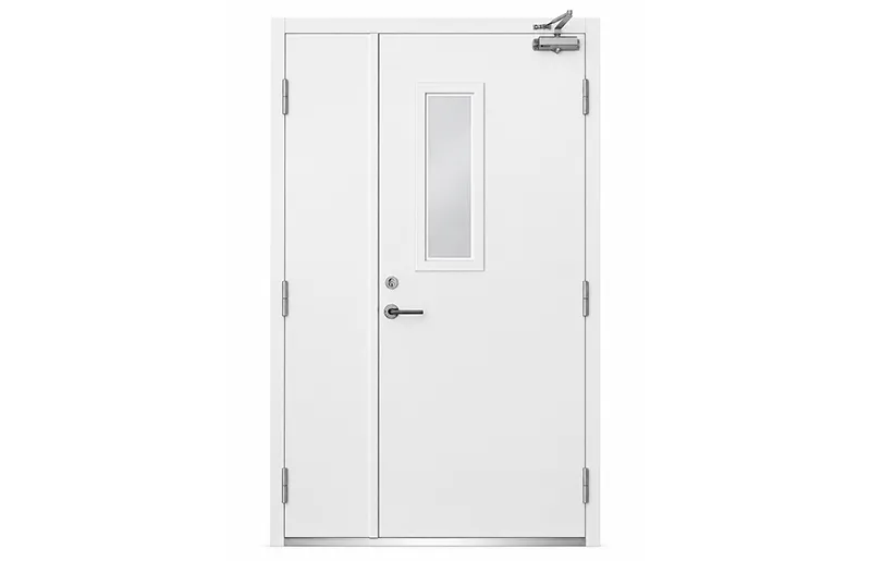 Steel fireproof door set for passageway