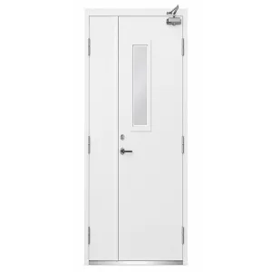 Steel fireproof door set for passageway
