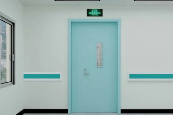 Steel fire-resistant door with inner and outer panels