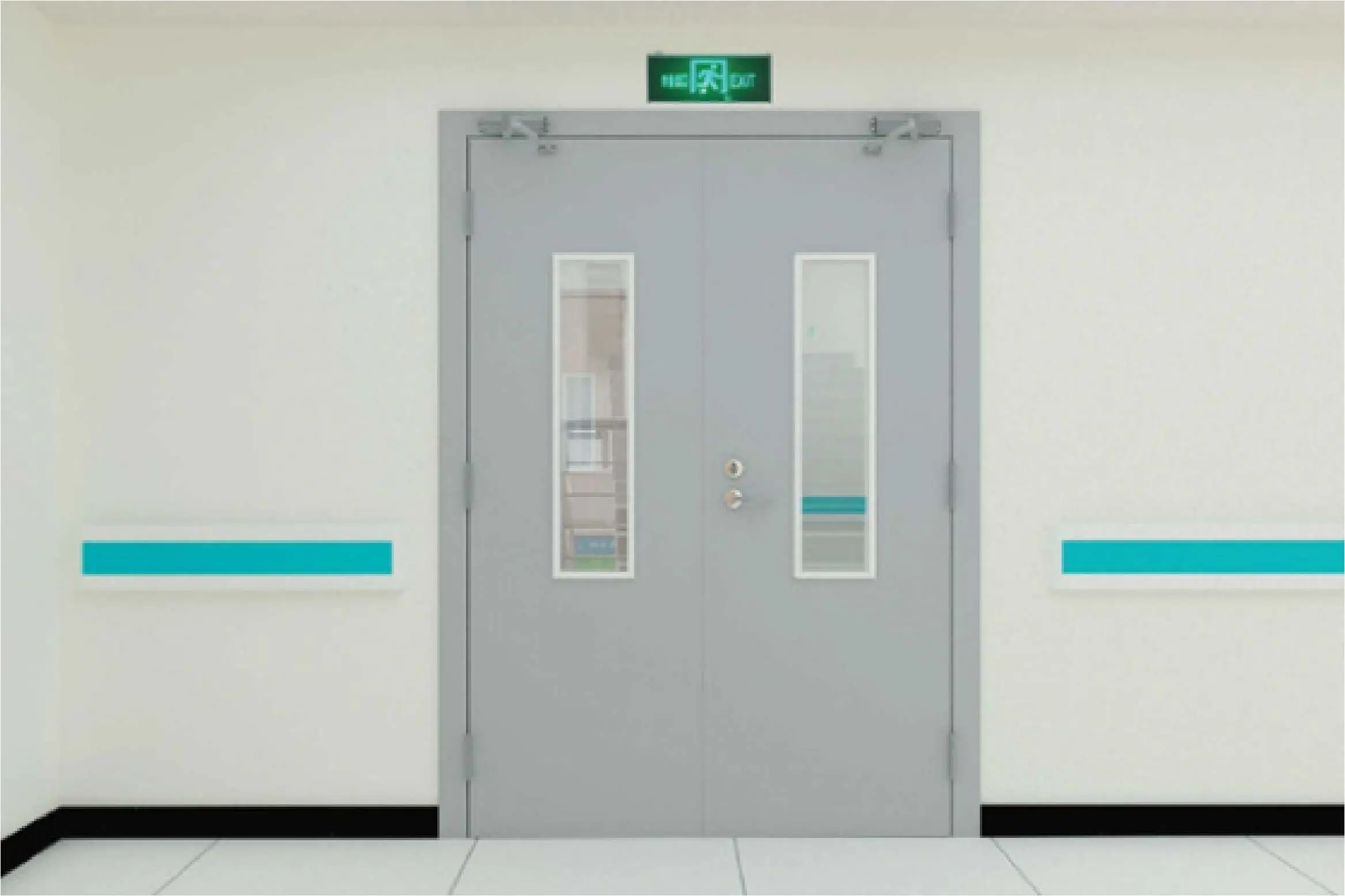 Steel double-leaf fire door 
