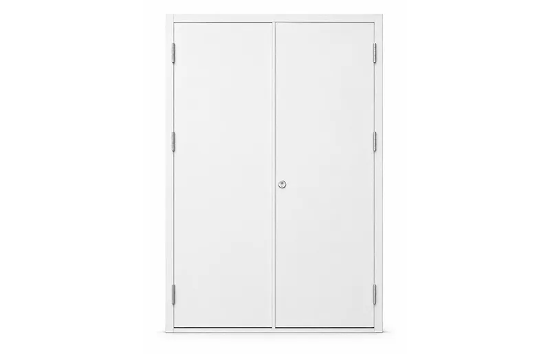 Double-open fireproof door for tube well