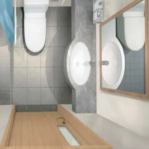 Steel bathroom door 