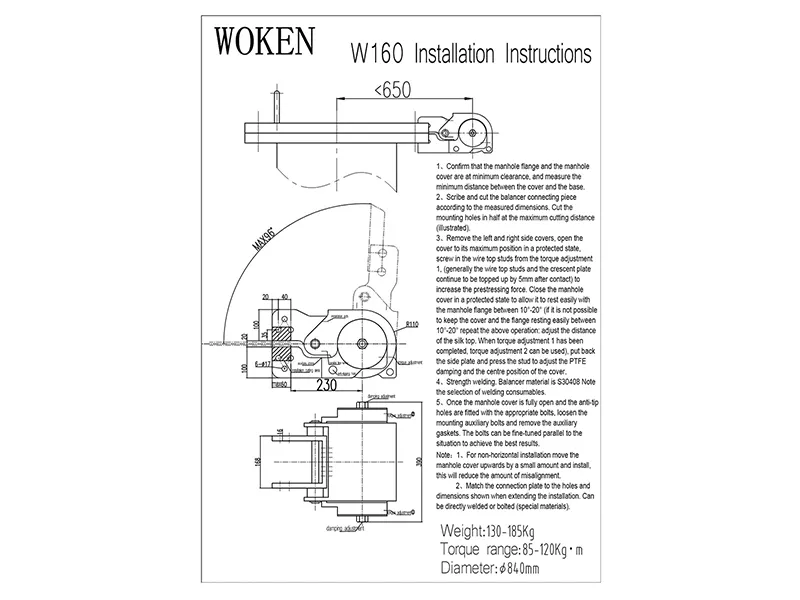 Manhole balancing device W160