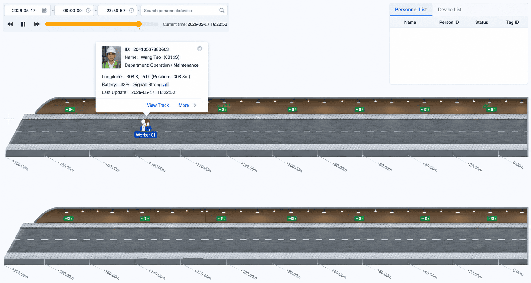 Historical track playback