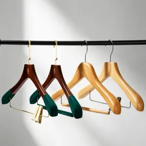 Upscale Resort Villa Natural Wood Garment Hanger Line