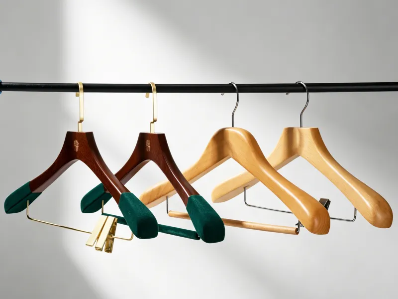 Upscale Resort Villa Natural Wood Garment Hanger Line