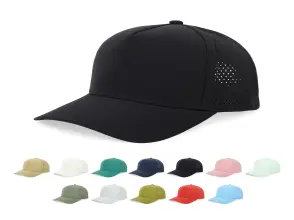 5-Panel Blank Laser Cut Hole Sporty Baseball Sports Running Cap Custom Embroidery Logo Polyester Performance Golf Hat for Unisex