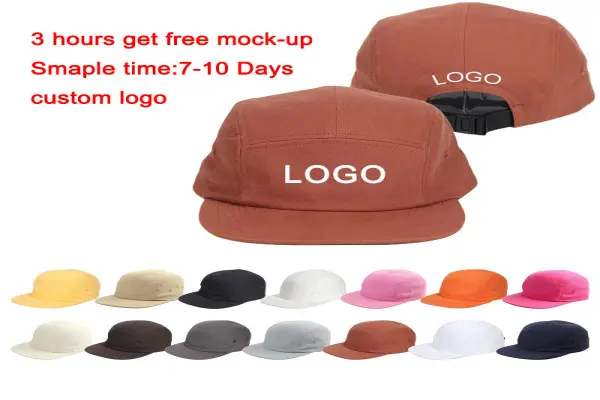 Customizable Pure Cotton Washed OEM ODM Factory Direct Five Piece Hats for Camping Skateboard Caps for Men Women
