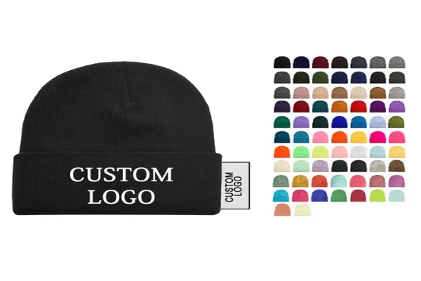 High Quality Custom Embroidery Logo Classic Winter Knit Knitted Beanie Hat With Custom logo