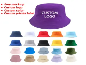 Custom Travel Fisherman Leisure Solid Color Men Women Flat Top Wide Brim Summer Cap Cotton Satin Lined Bucket Hats for Women