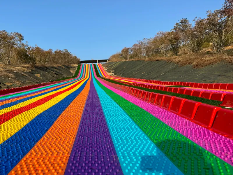 Large Equipment Amusement No Power Security Roller Skating Outdoor rainbow Slide Rollers