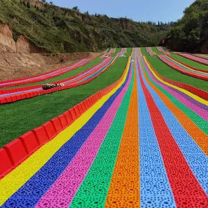 Parent-Child Interaction Outdoor Rainbow Slideway | Fun Plastic Rainbow Slide for Backyard & Playground