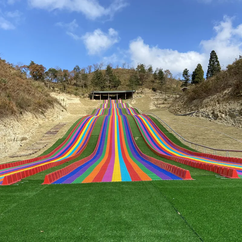 Parent-child Interaction Security No Power Colourful Plastic rainbow Slide Amusement