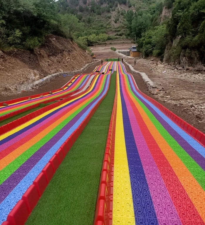 with Ski Circle Colourful Plastic Entertainment Attraction and Safety Family Games rainbow Slide Rollers