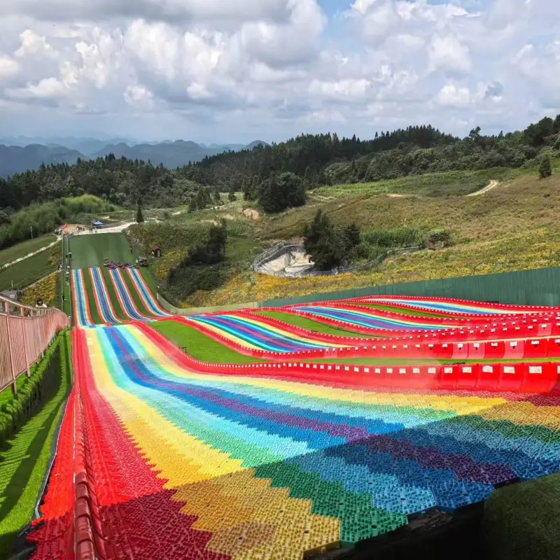 Large Dry Land Rainbow Slide | Outdoor Playground Equipment | Rainbow Float Slide for Resorts & Parks