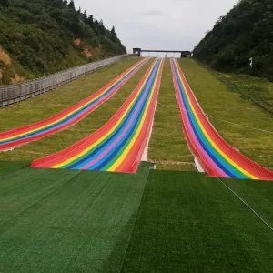 with Ski Circle Roller Skating Slide Colourful Plastic rainbow Slide Amusement Slides for Outdoor