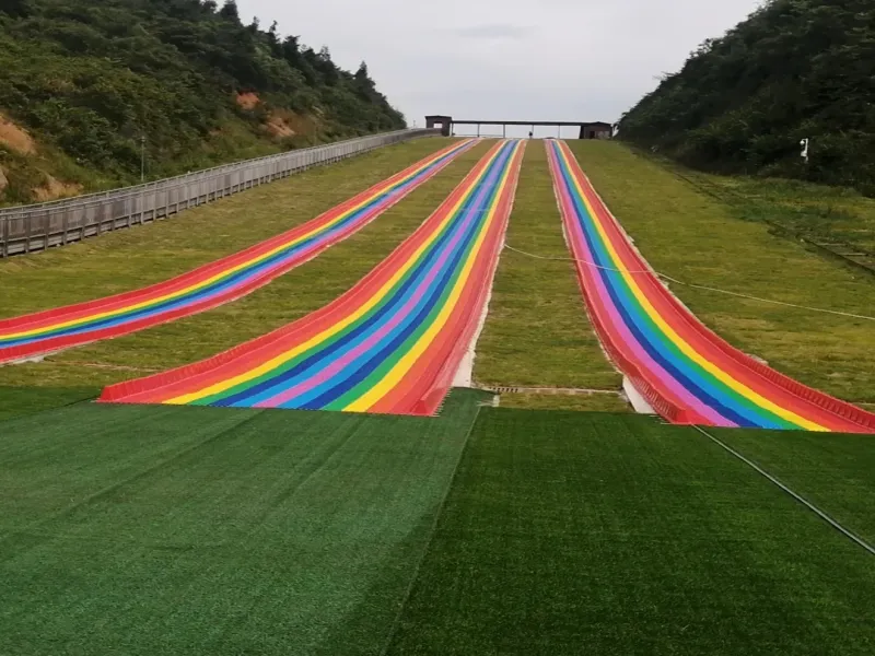 with Ski Circle Roller Skating Slide Colourful Plastic rainbow Slide Amusement Slides for Outdoor