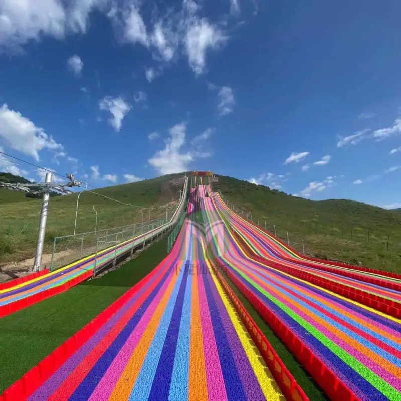 Roller Skating Outdoor rainbow Slide Rollers Slide with Ski Circle