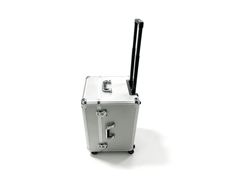 Custom Silver Trolley Aluminum Flight Case