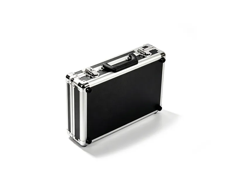 Lightweight Black Aluminum Tool Case with Top Handle