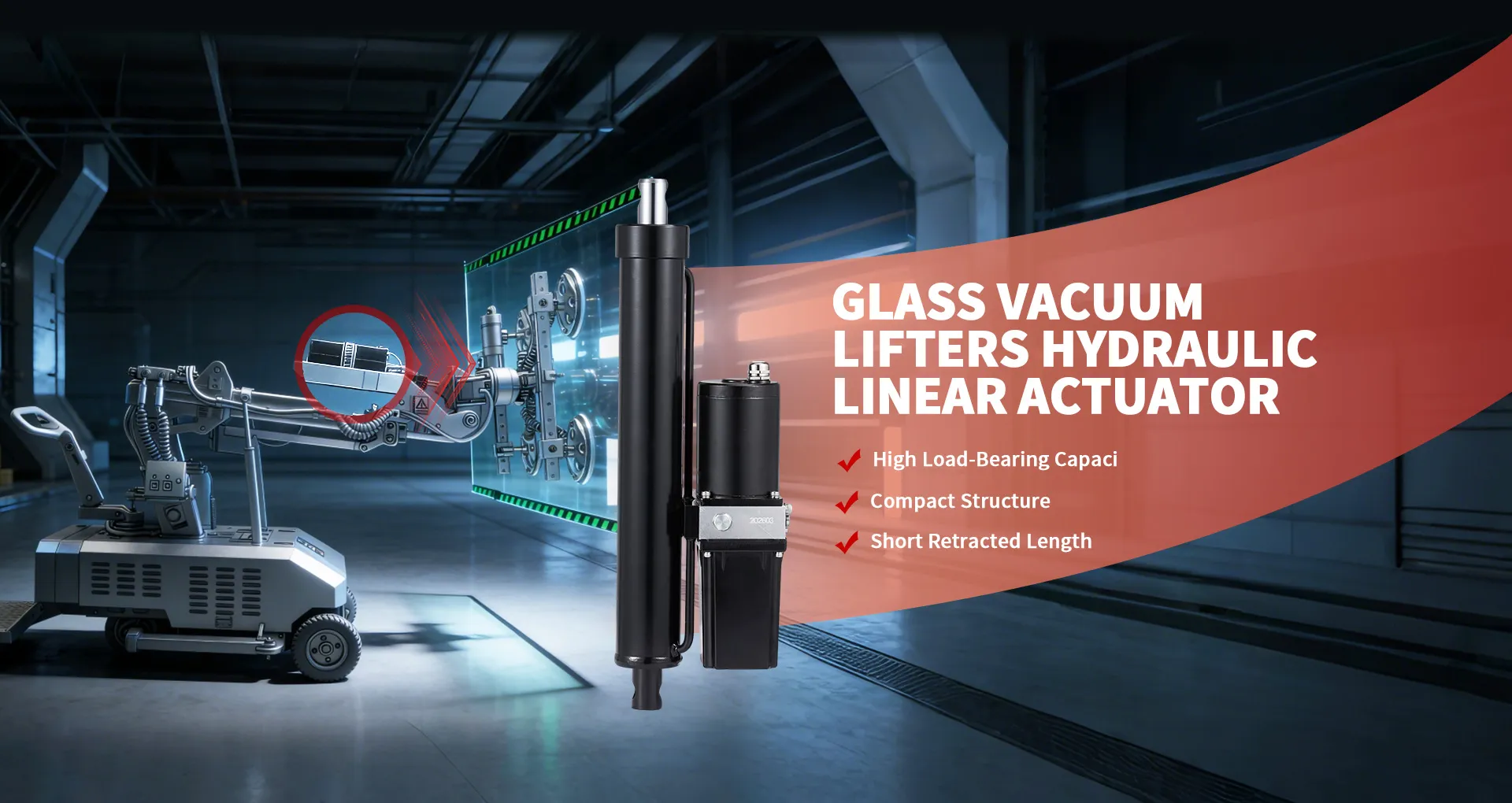 Glass Vacuum  Lifters hydraulic  linear actuator