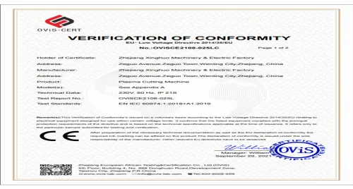 CE-PLASMA CUTTING MACHINE