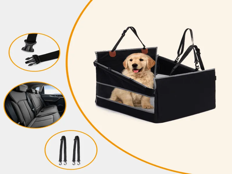 Stock Solid Pattern Oxford Front Car Dog Basket Pet Car Seat Cover Dog Mats Outdoor Travel Accessories Solid Car Cover Dog Mat