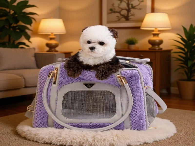 Breathable Luxury Pet Carrier Bag Polyester Small Dog and Cat Carrier with Pocket for Leisure Outdoor Adventures in Stock