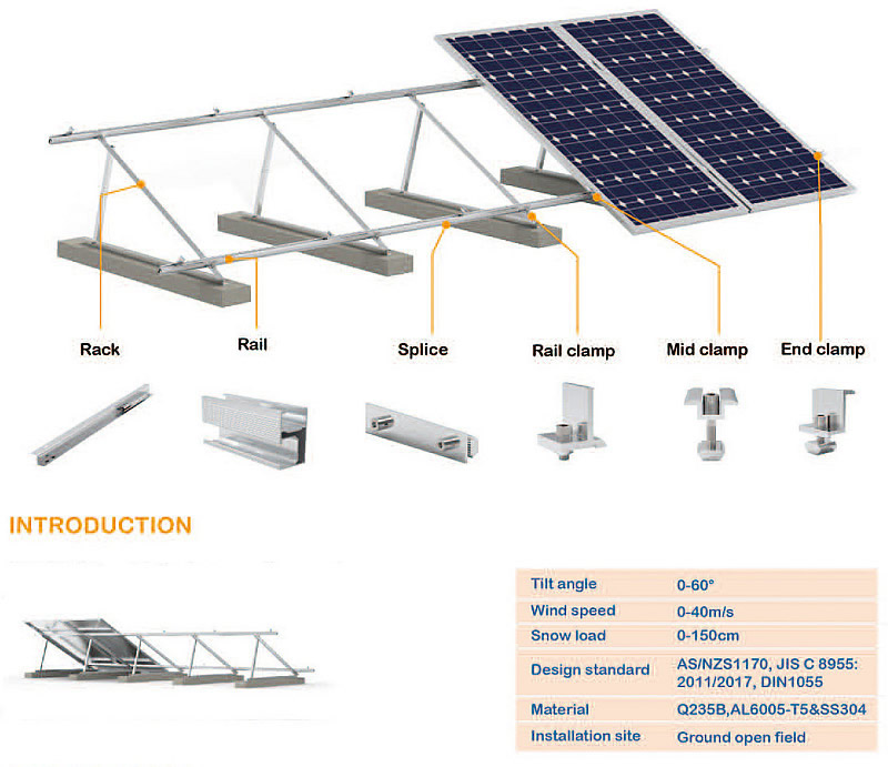 Solar roof mount Customize Photovoltaic Solar Energy Structure Ground ...
