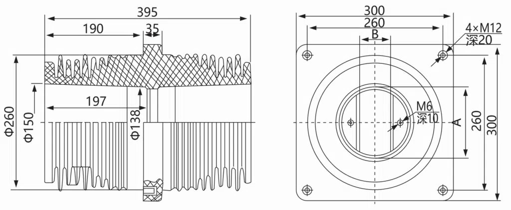 Insulated Electrical Wall Bushing