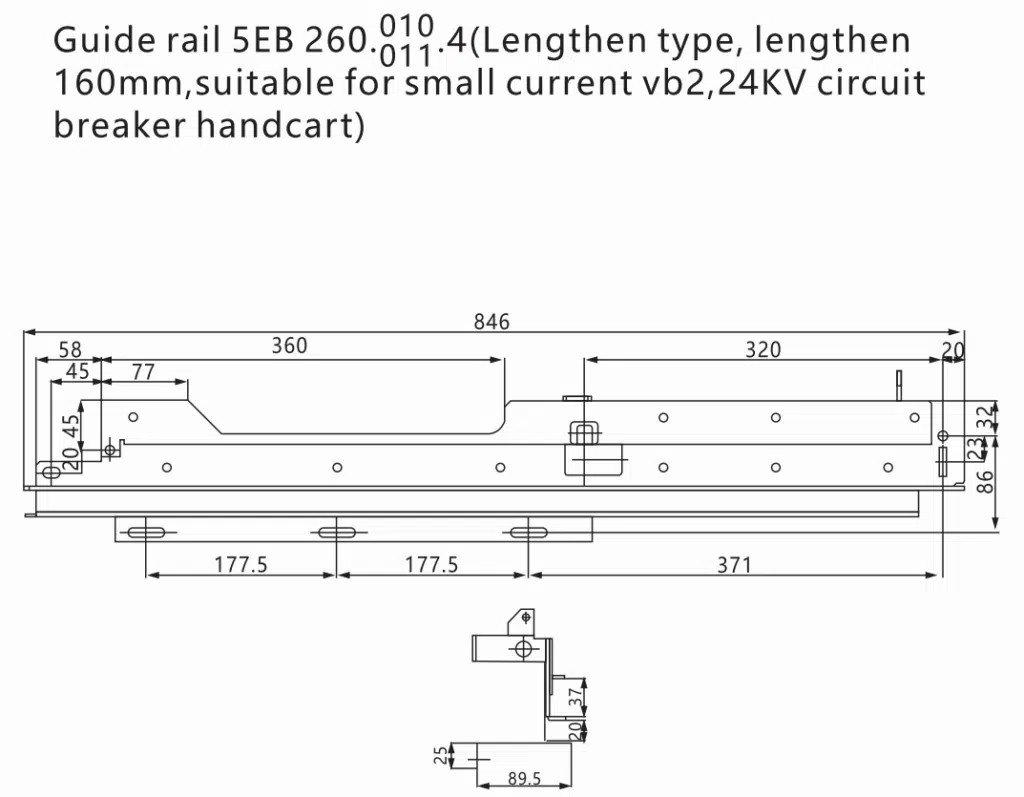 Standard guide rail