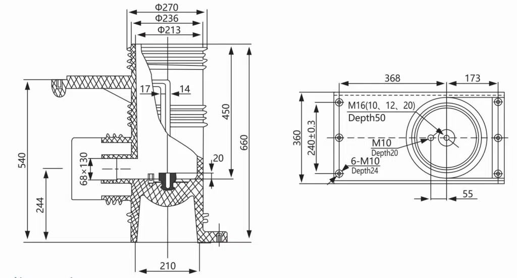 High Voltage Contact Box Insulator Switchgear