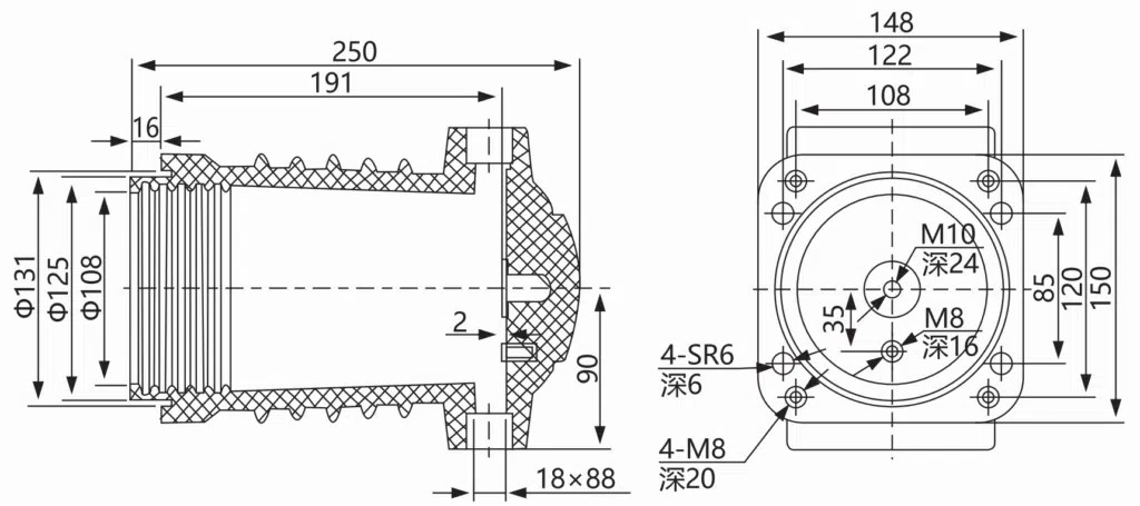 Three-Way Contact Box Electrical Insulation Insulator