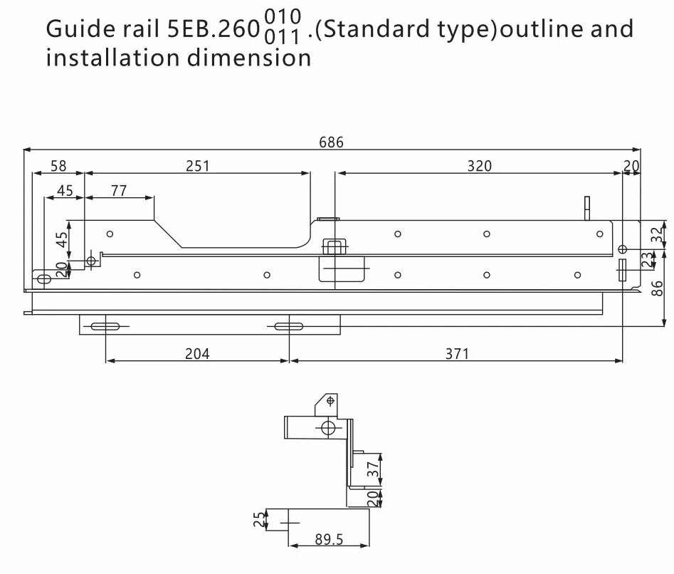 Standard guide rail