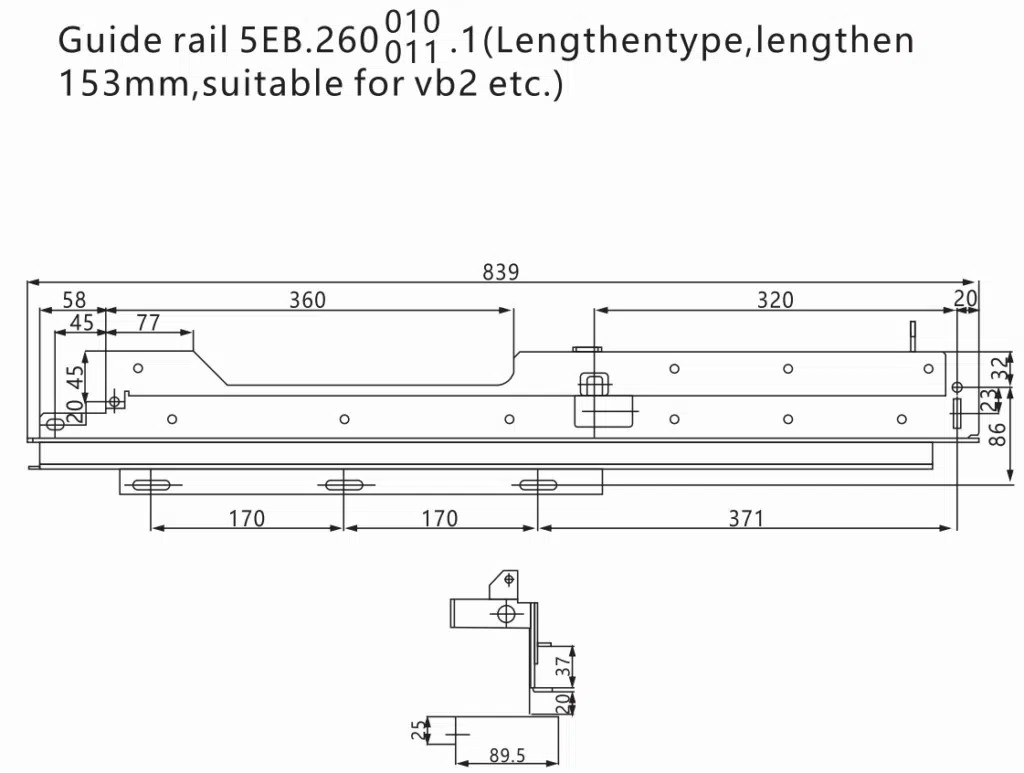 Standard guide rail