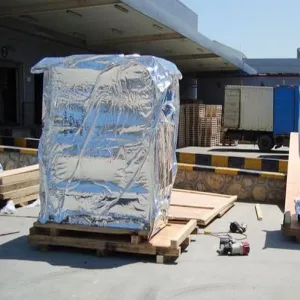 Aluminized woven handbags for industrial equipment transportation and protection