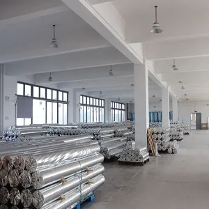 Aluminum-coated woven film available from manufacturer stock, suitable for electronic and industrial packaging