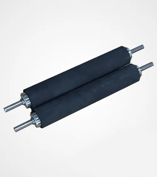 Rubber-covered straight roller