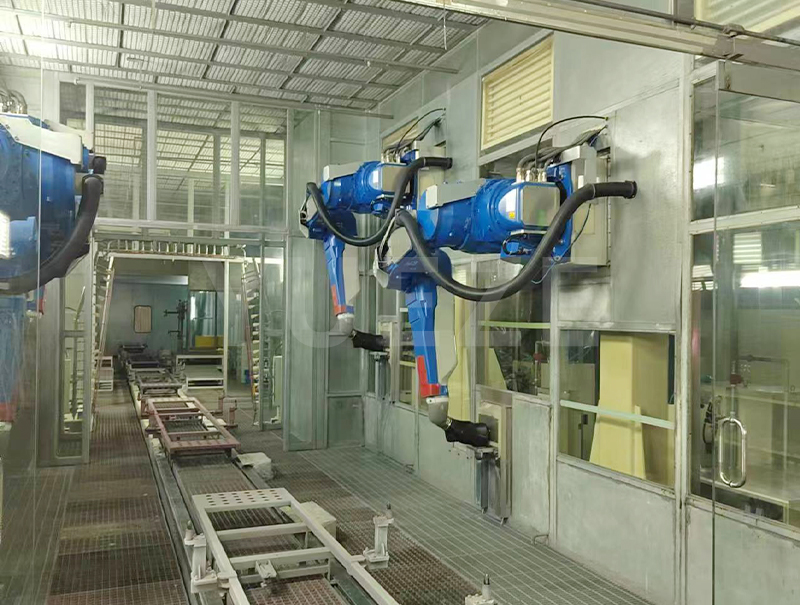 Precision robot spray booth