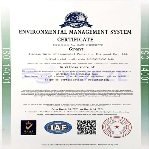 Environmental management system certification