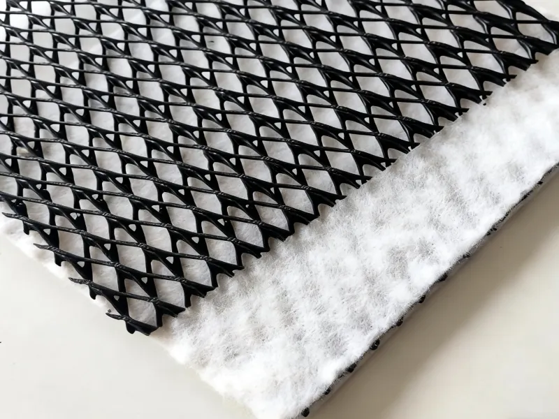 Long-lasting, efficient, waterproofing-enhanced, protective roof deck drainage net