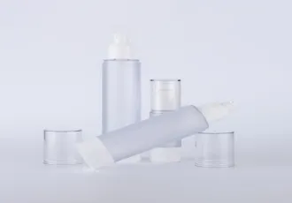 50ml Transparent AS Cosmetic Bottle Frosted Airless White Base Cover