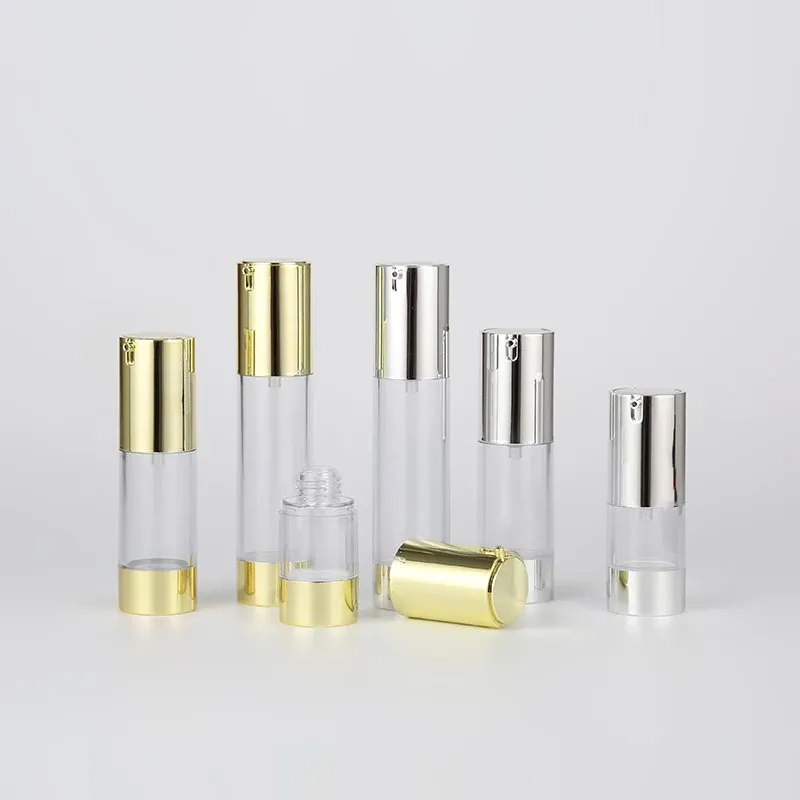 Gold Silver U-shaped Electroplating Vacuum Bottle AS Press Lotion Bottle Travel Cosmetics Bottle