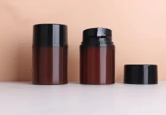 Stock Plastic Brown Fat PP Vacuum Cylinder Shape Bottle