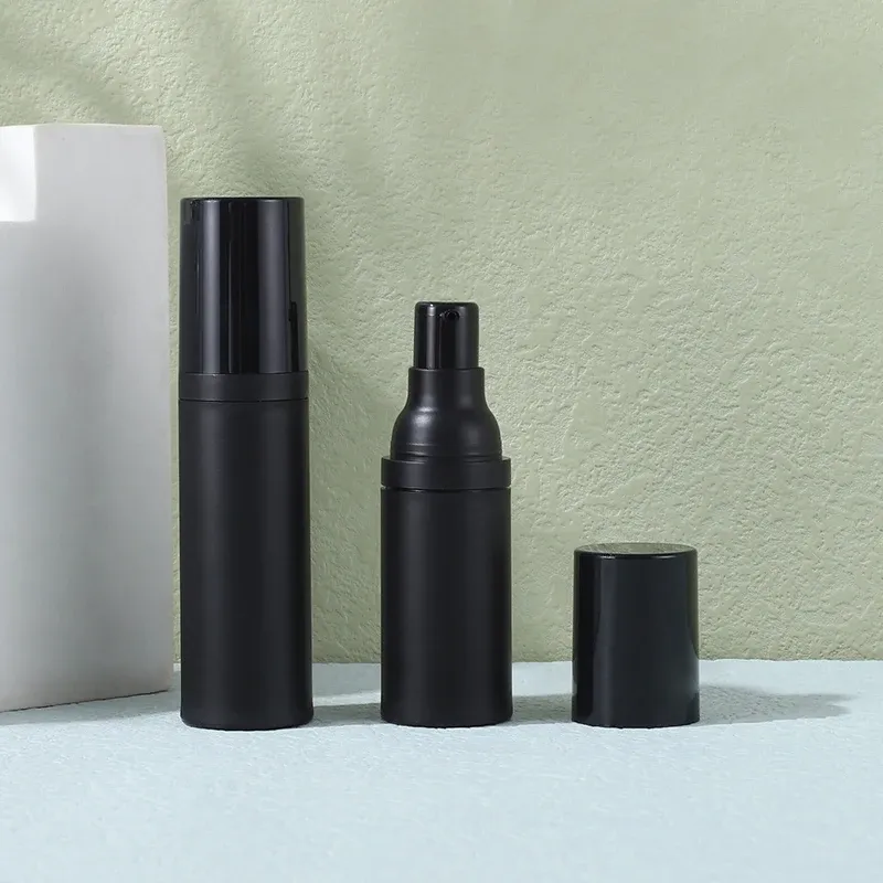 15ml 20ml 30ml 50ml Matte Black Serum Lotion Airless Pump Spray Bottle