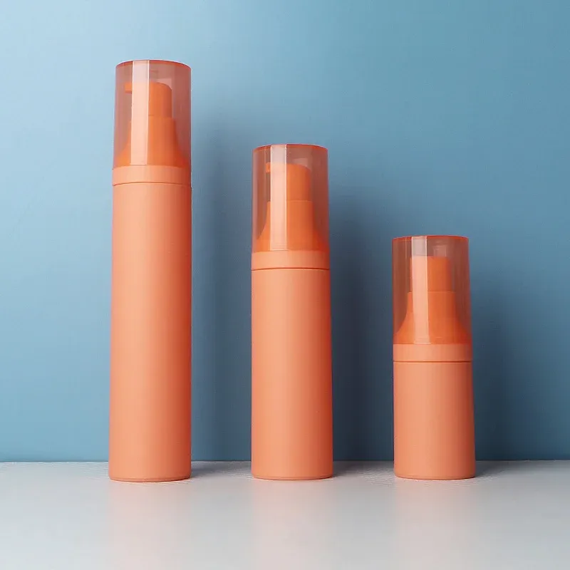New Orange 15ml 30ml 50ml Desktop Emulsion Vacuum Bottle with Airless Pump